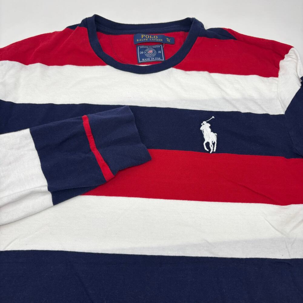 Polo Ralph Lauren XL Red White Blue Olympic Team Long Sleeve Shirt